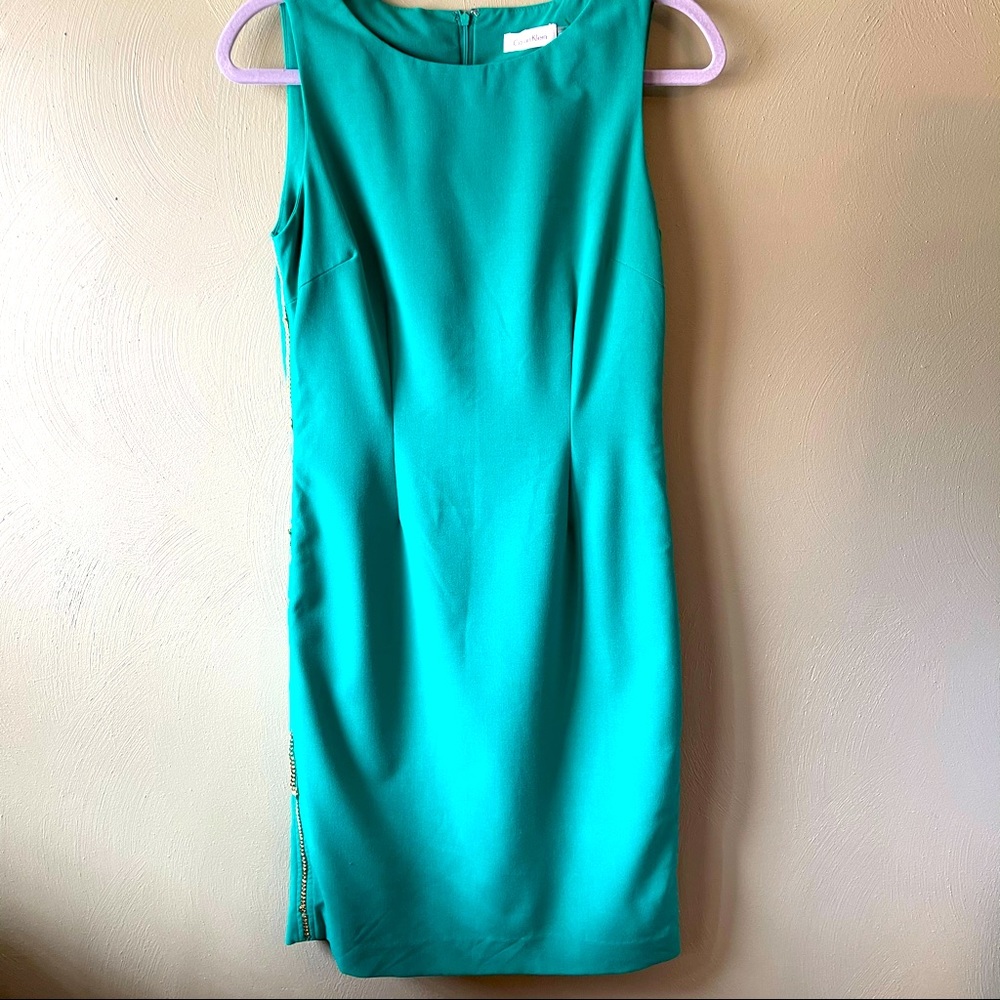 Work dress knee length green